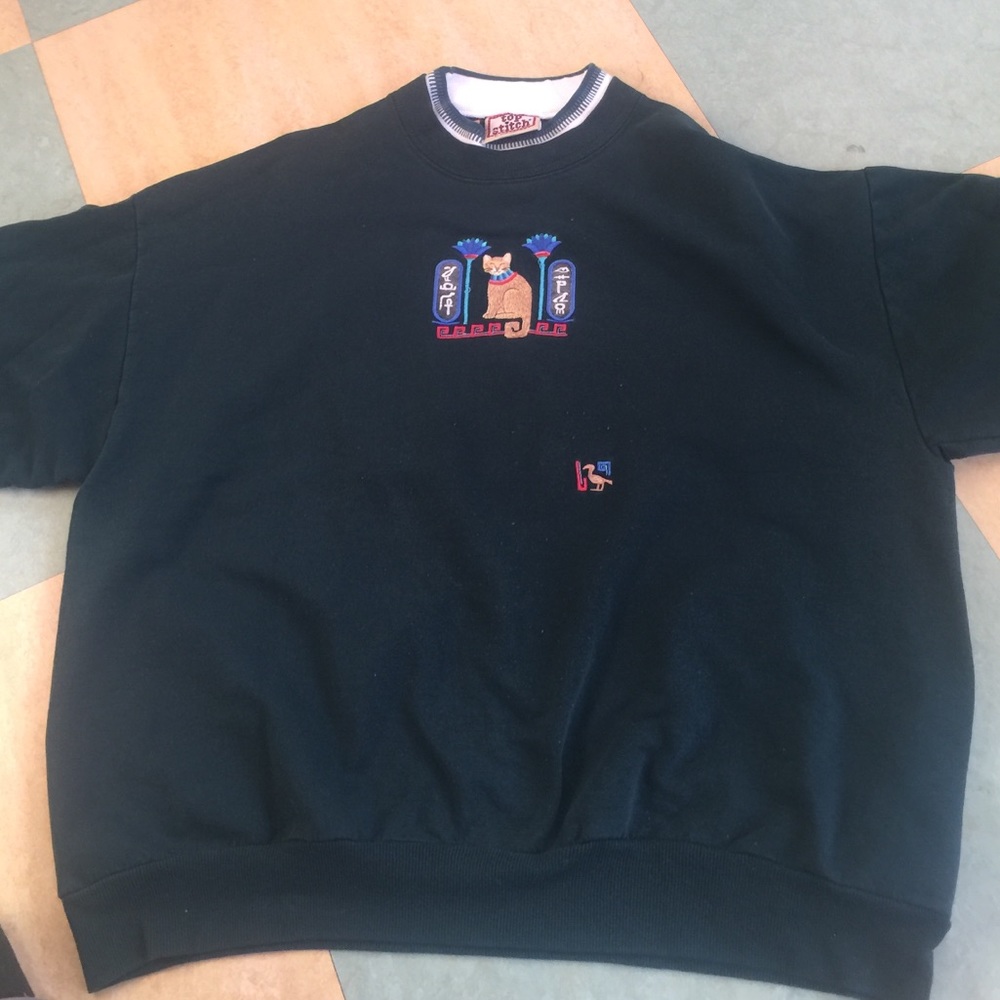 Ugly cat sweater top switch XL